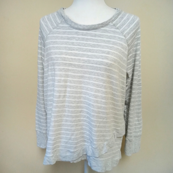 Active Life Modal Athleisure Gray Striped Soft top - Picture 2 of 14